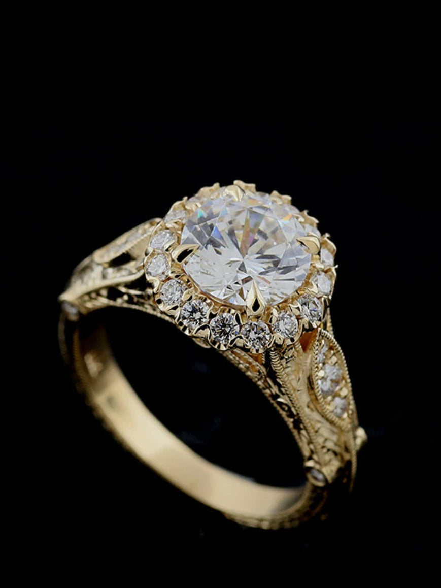 vintage moissanite engagement rings for women promise gift