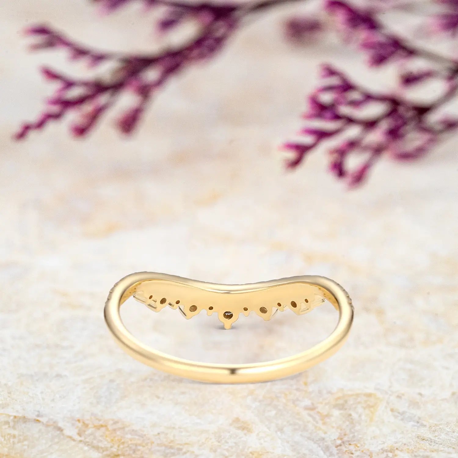 Salt and Pepper Diamond Chevron Wedding Band in 18k Gold Stackable Gold Matching Bands