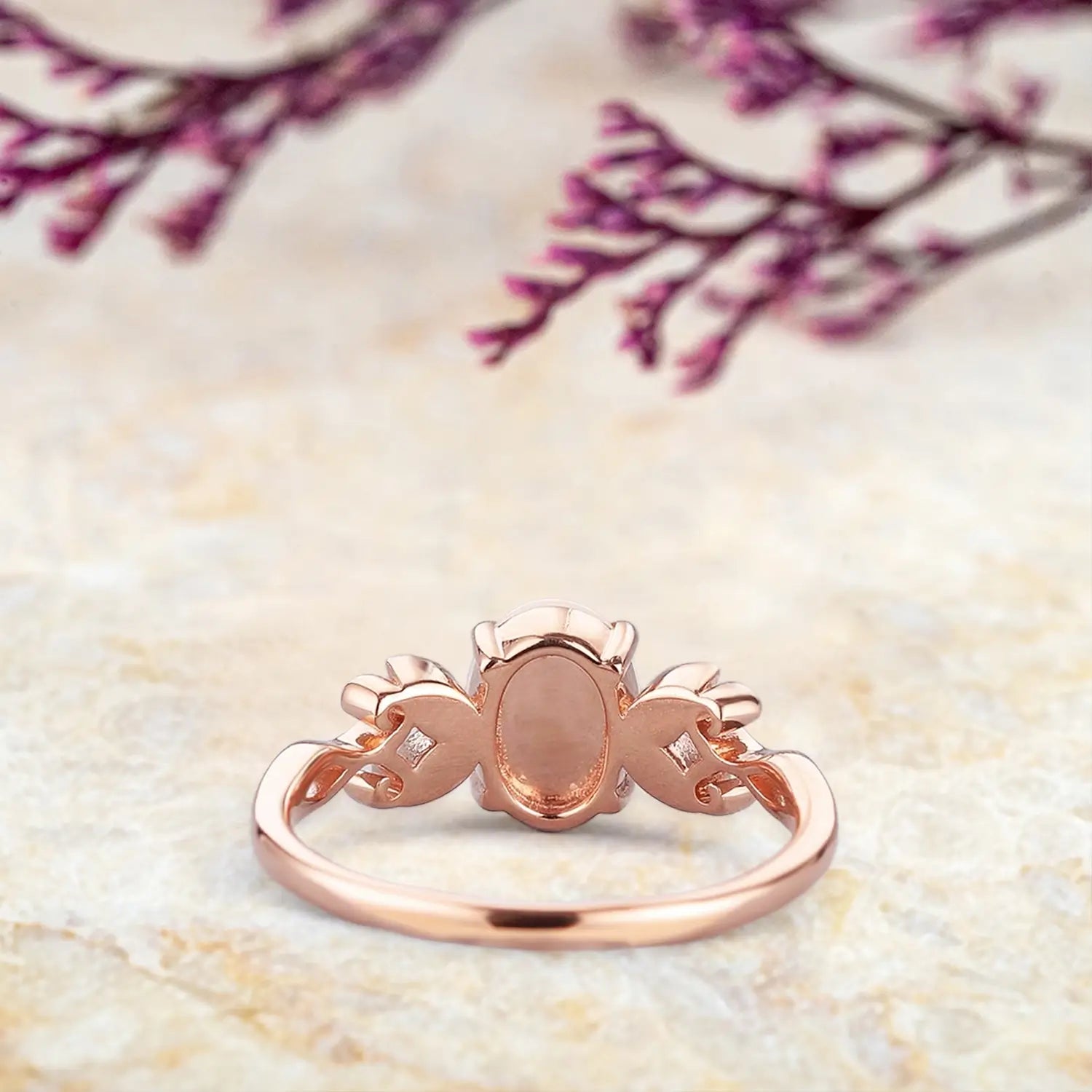 Orleone Vintage Opal Engagement Ring with Butterfly Bow Design | Handmade Solid Gold Promise Ring | October Birthstone Jewelry