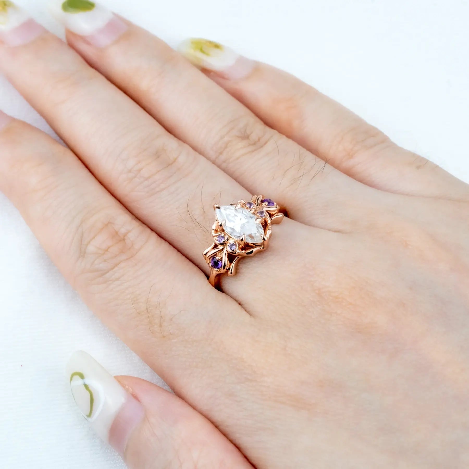 custom unique moissanit engagement rings orleone jewelry for women love ring