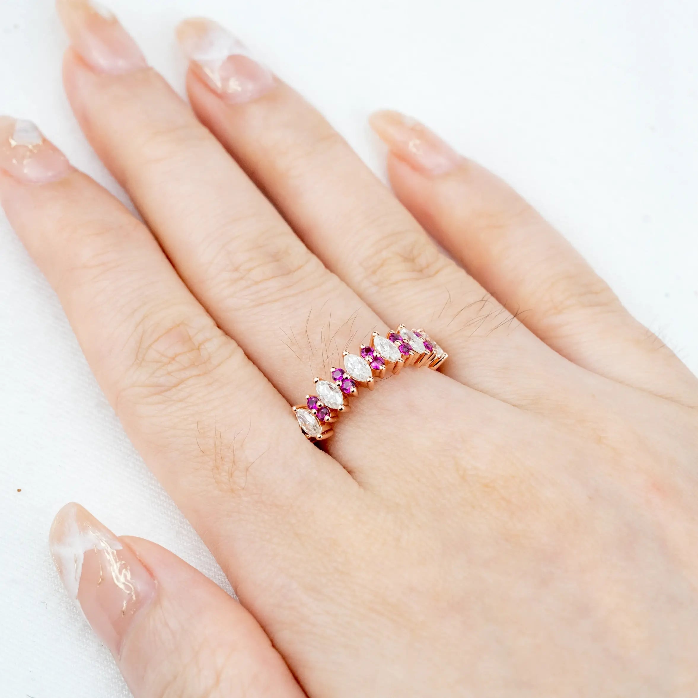 ORLEONE Cluster Ring Moissanite Ring Wedding Band anniversary ring for women promise jewelry