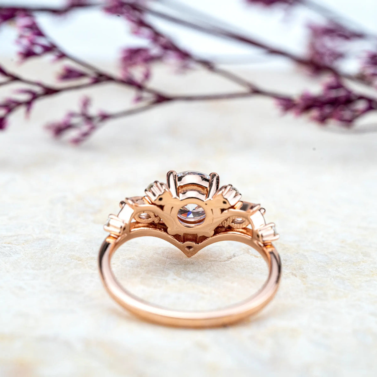 Round Cut Moissanite Engagement Rings for women anniversary ring Cluster Rings