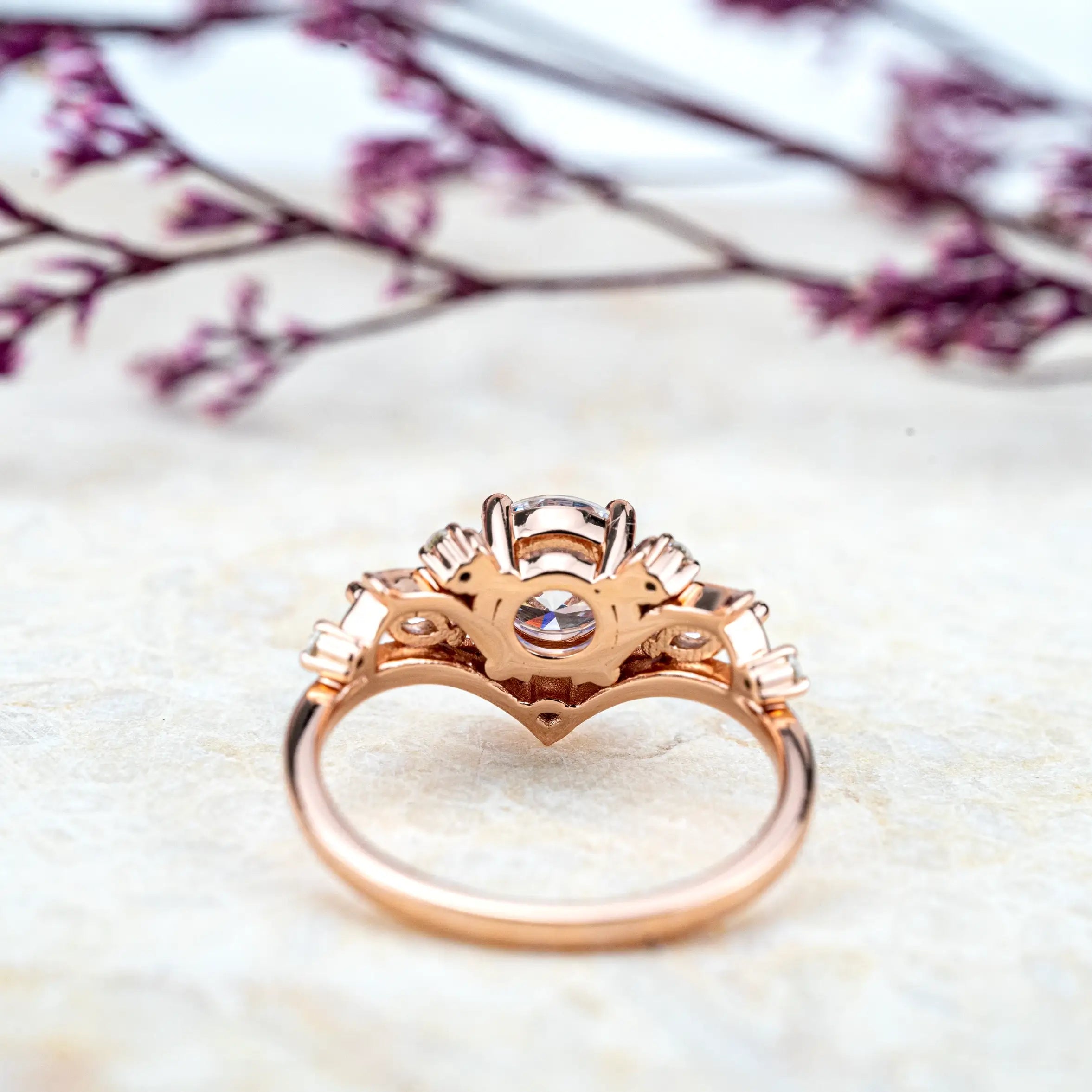 Round Cut Moissanite Engagement Rings for women anniversary ring Cluster Rings
