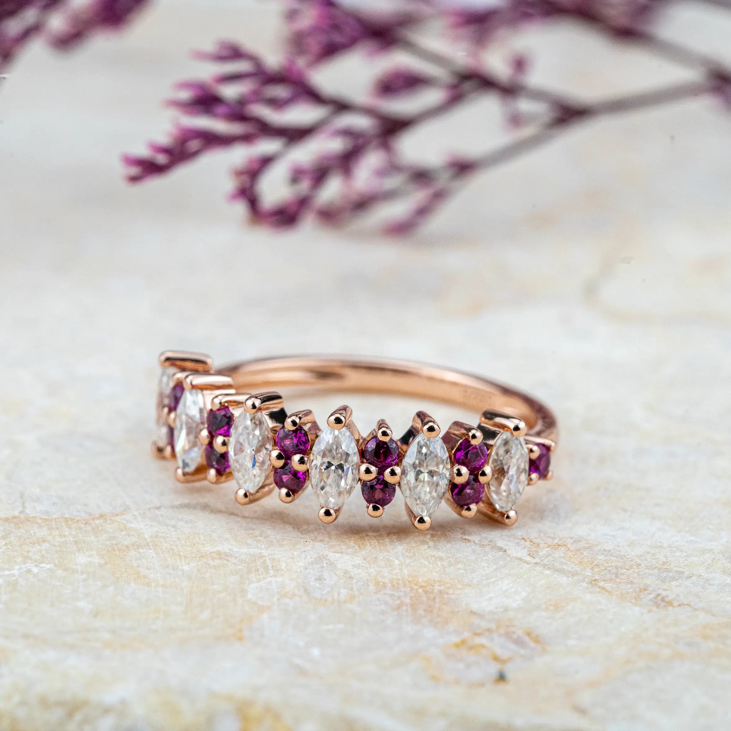 ORLEONE Cluster Ring Moissanite Ring Wedding Band anniversary ring for women promise jewelry