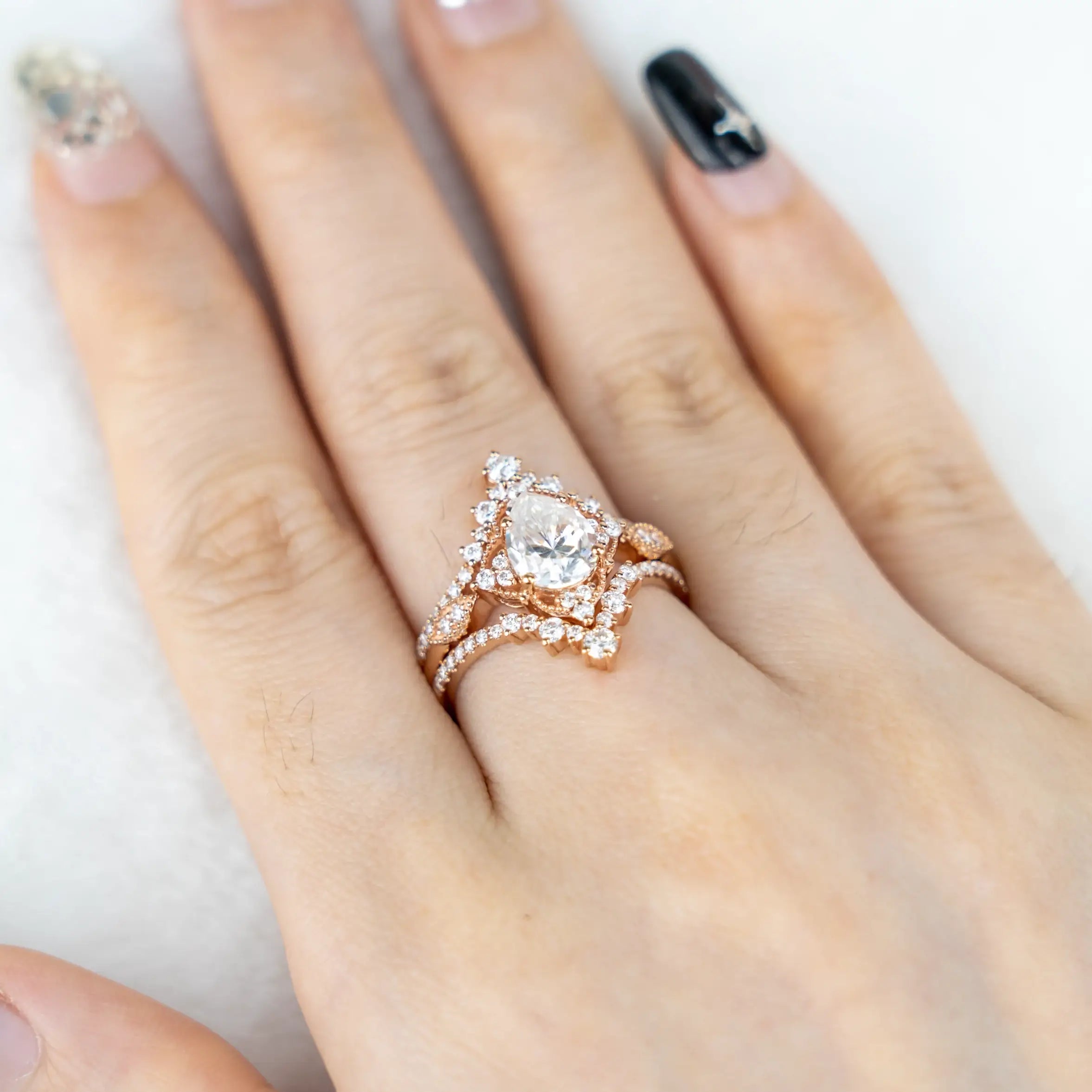 Trio Ring Sets Vintage Rings Moissanite Rings For Ladie