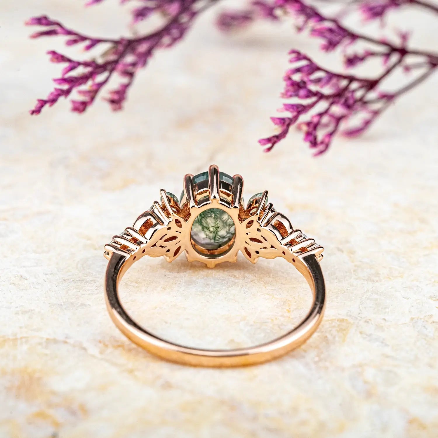 custom art engagement rose ring