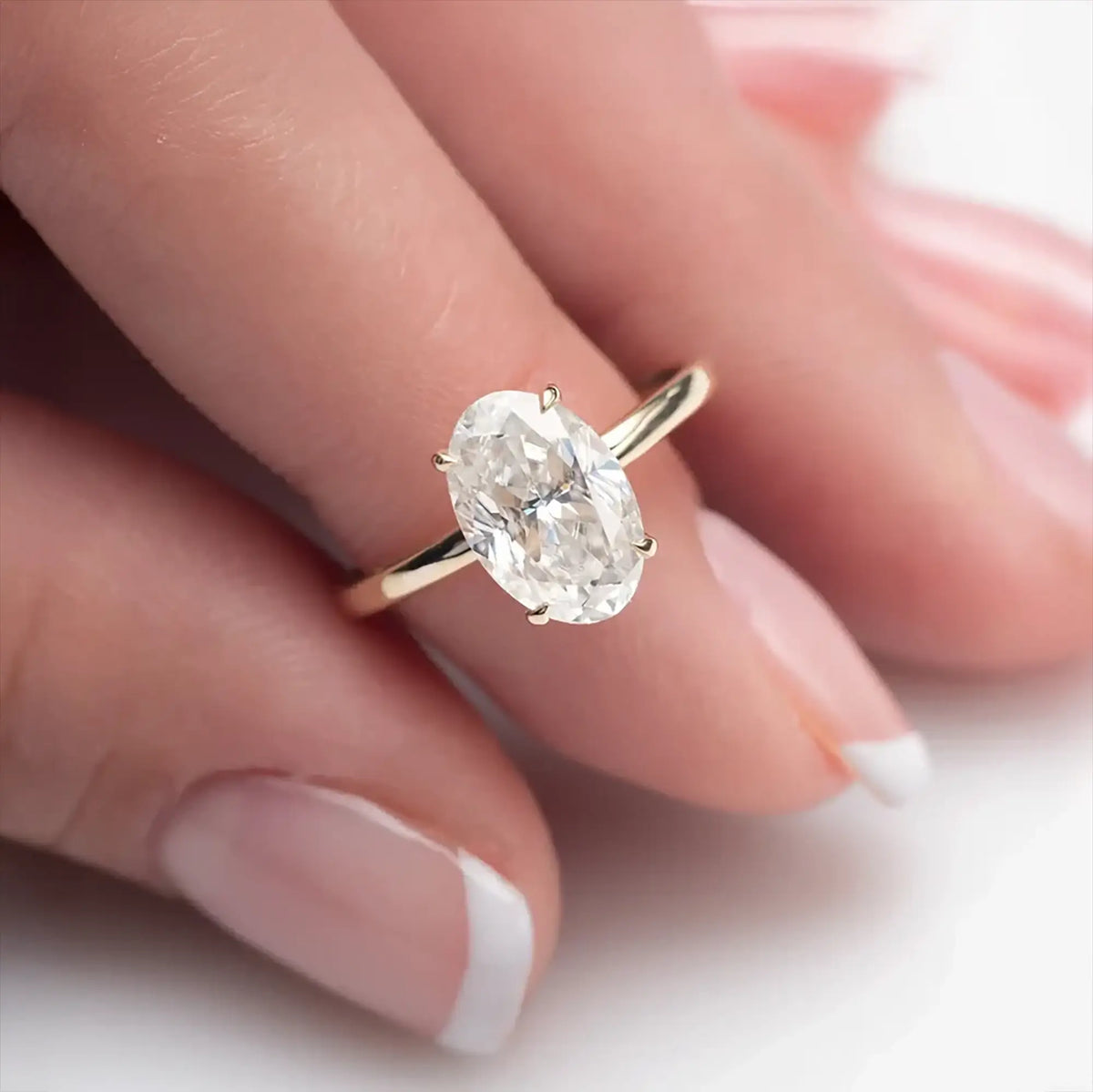 Lab diamond solitaire engagement ring for her hidden halo ring