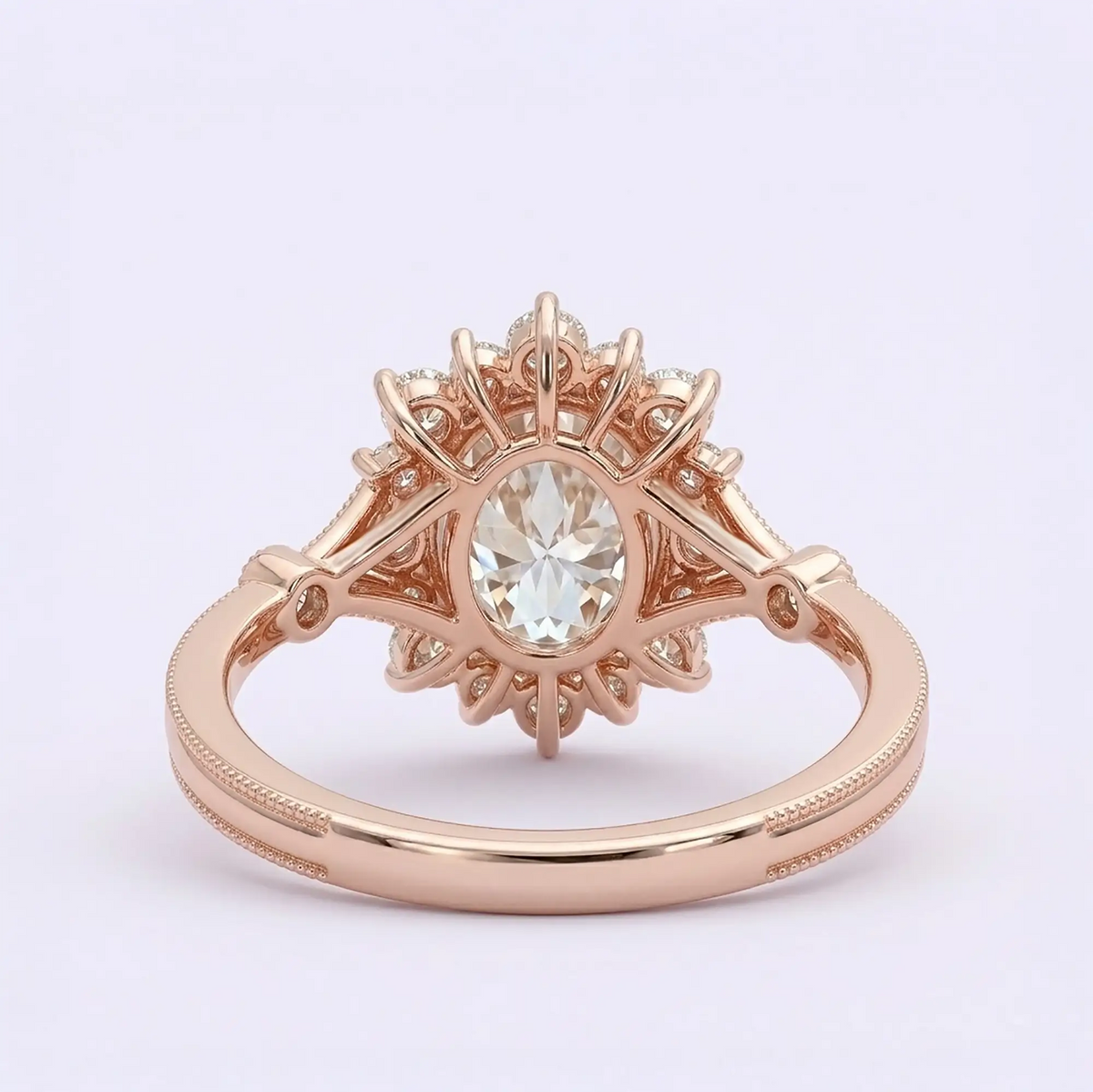 Retro hollow design on the back, 18k solid gold band