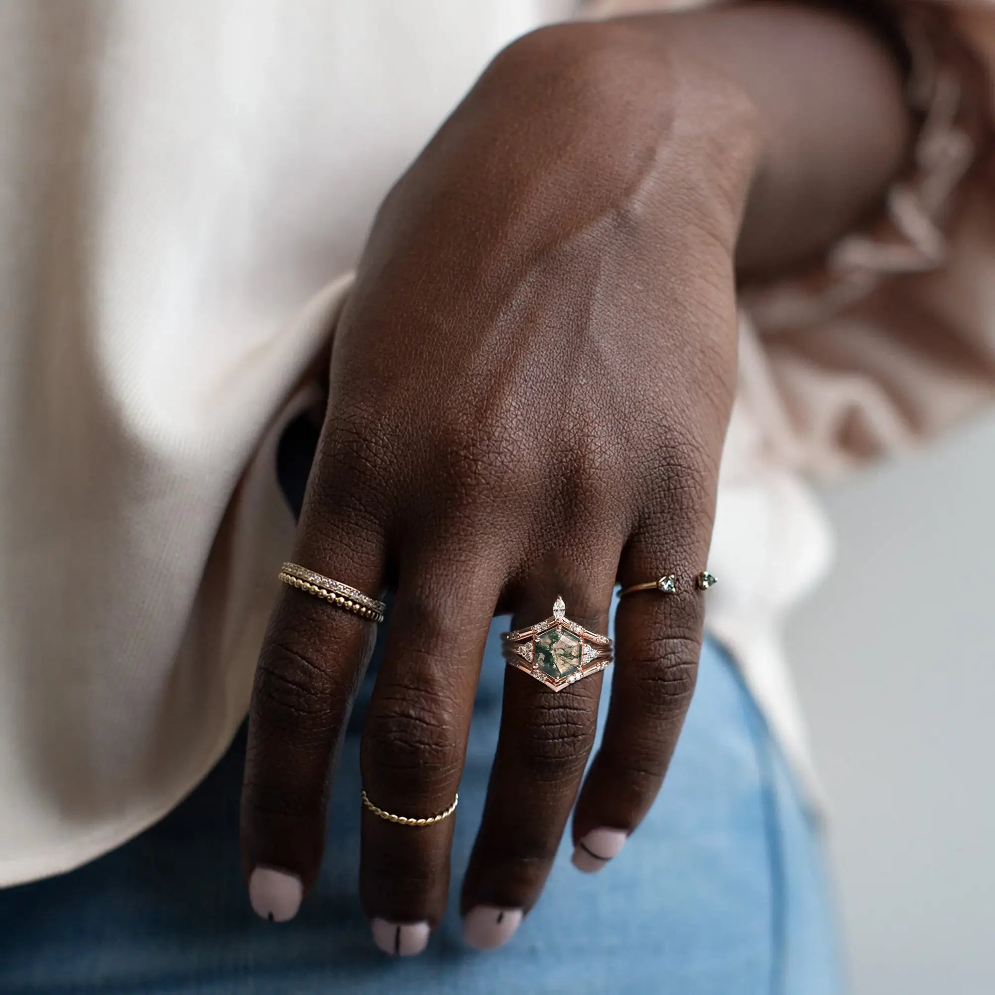 Bridal Sets Artistic Rings Custom Engagement gold ring for women gift