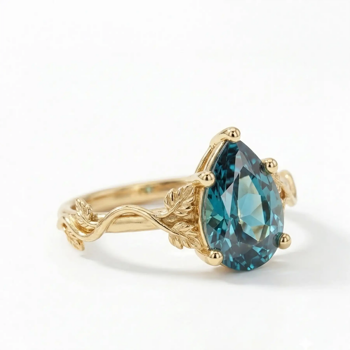 minimalist nature inspired solitaire Ring June birthstone ring for women