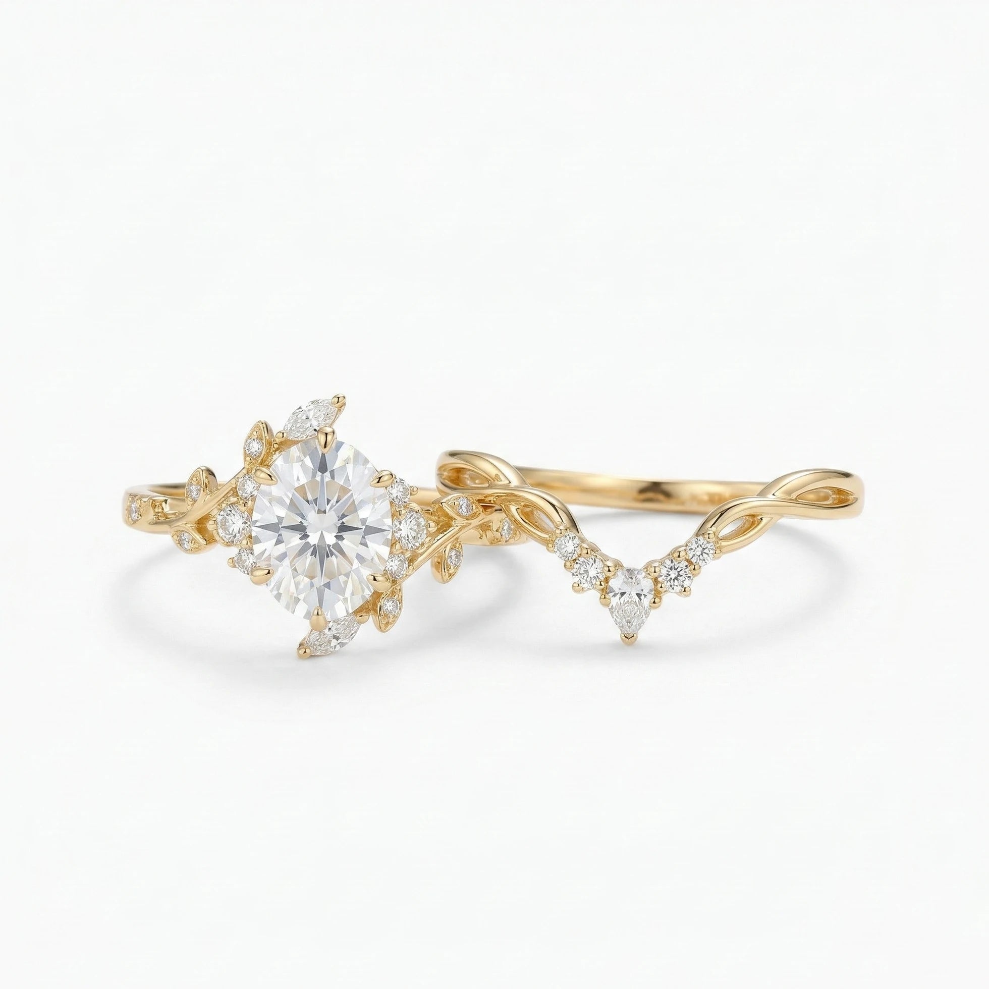 oval moissanite flower engagement ring setting