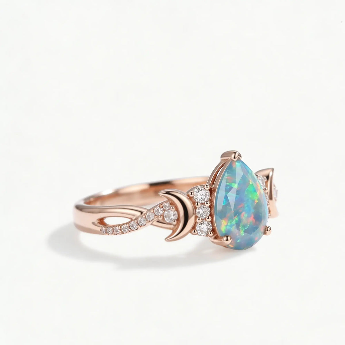 unique opal engagement ring moon inspired bridal ring