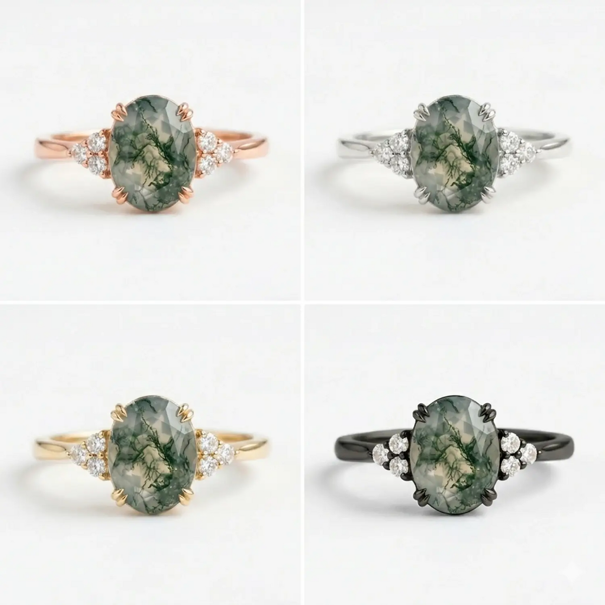 Side view of Aeloria cluster ring highlighting the durable band thickness and light return