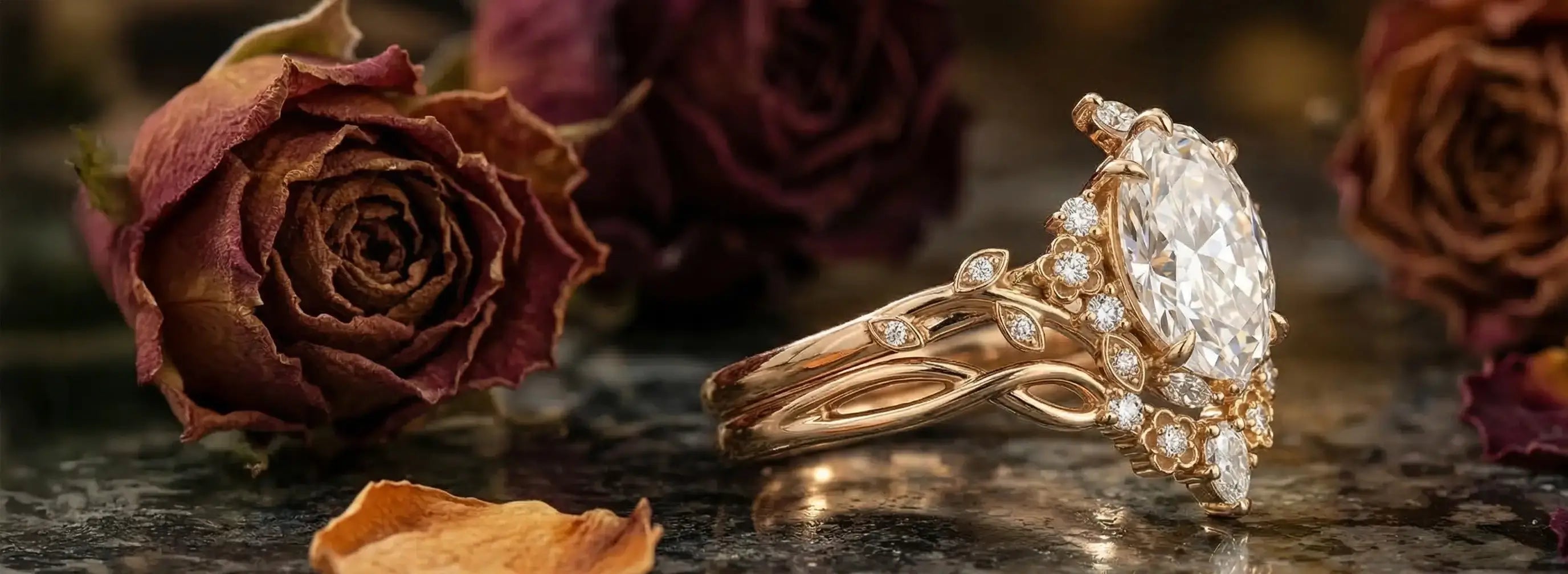 custom moissanite engagement ring set vintage unique art gold ring orleone brand jewelry