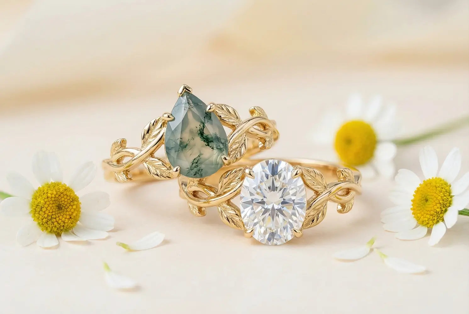 orleone natural inspire leaf ring