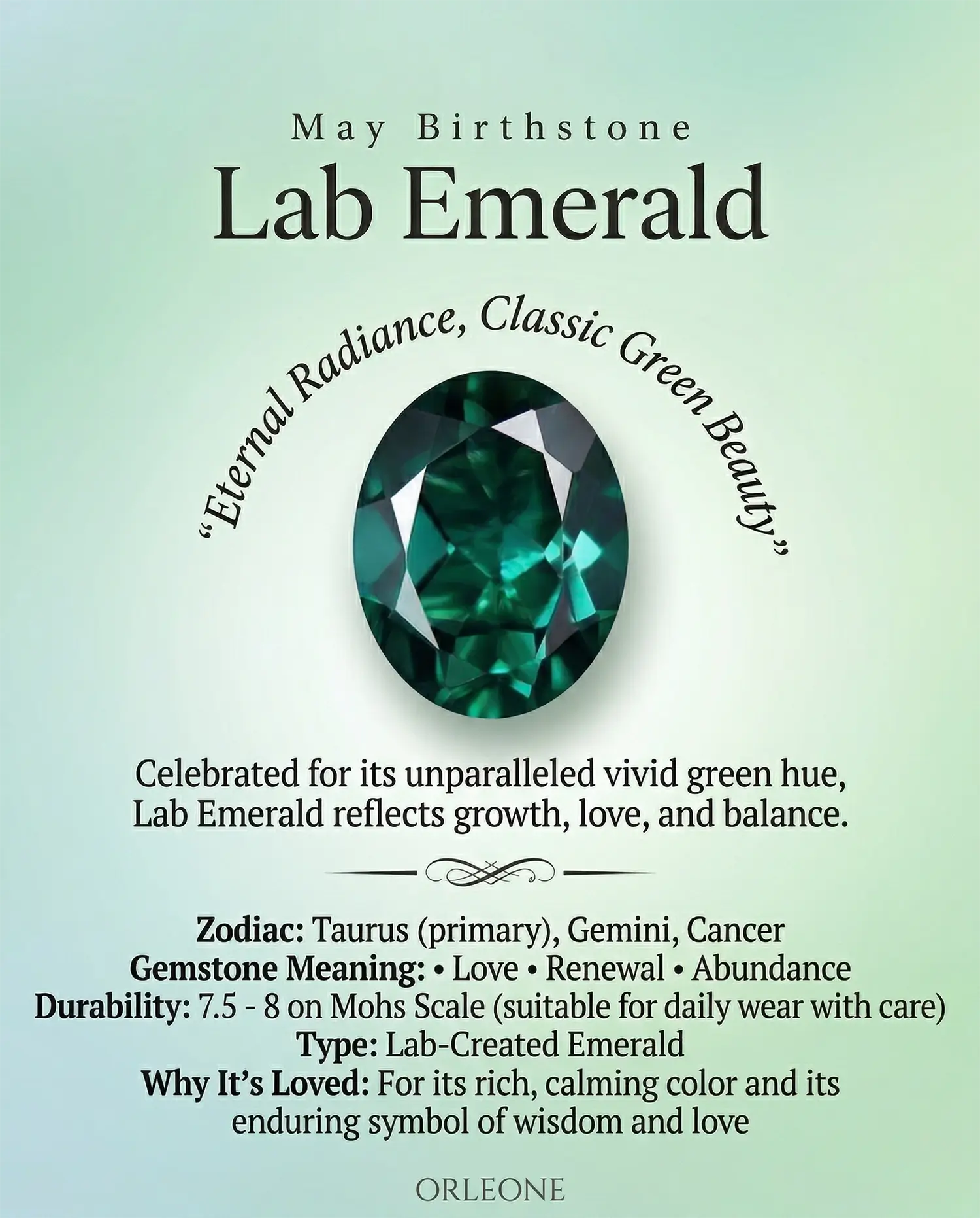 Orleone Lab Emerald Gemstone Guide