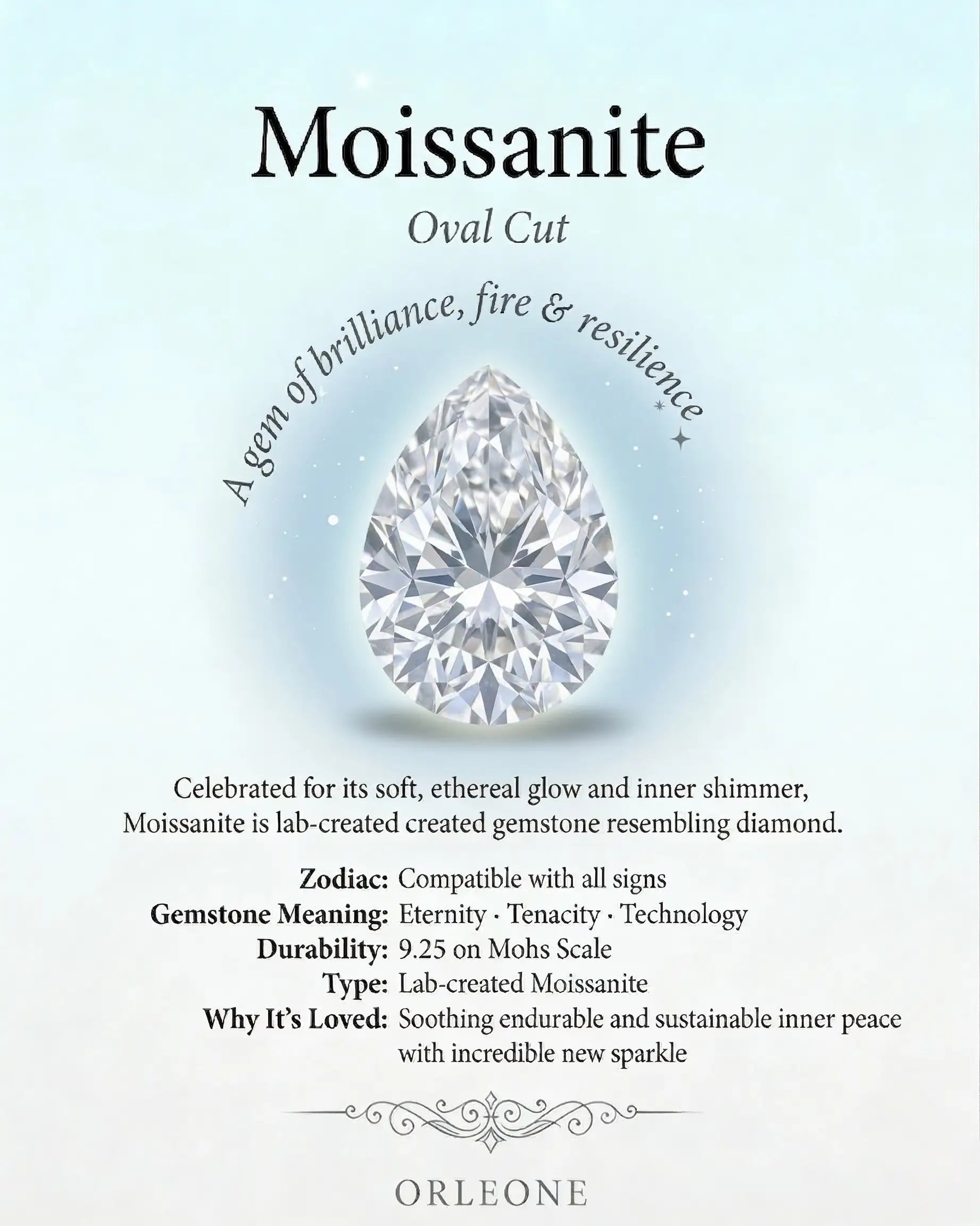 pear cut moissanite gemstone knowledge orleone jewelry