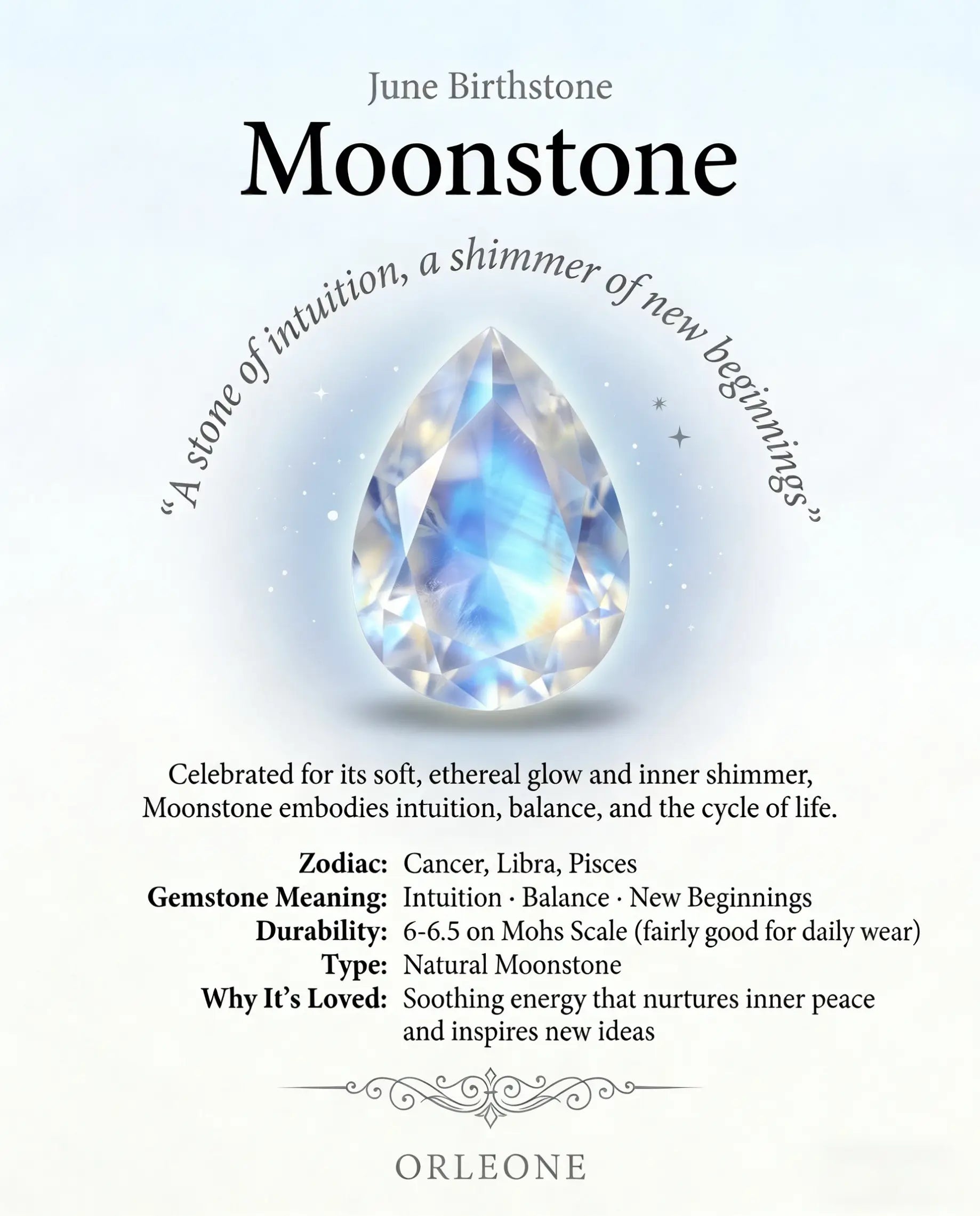 pear moonstone gemstone knowledge orleone brand