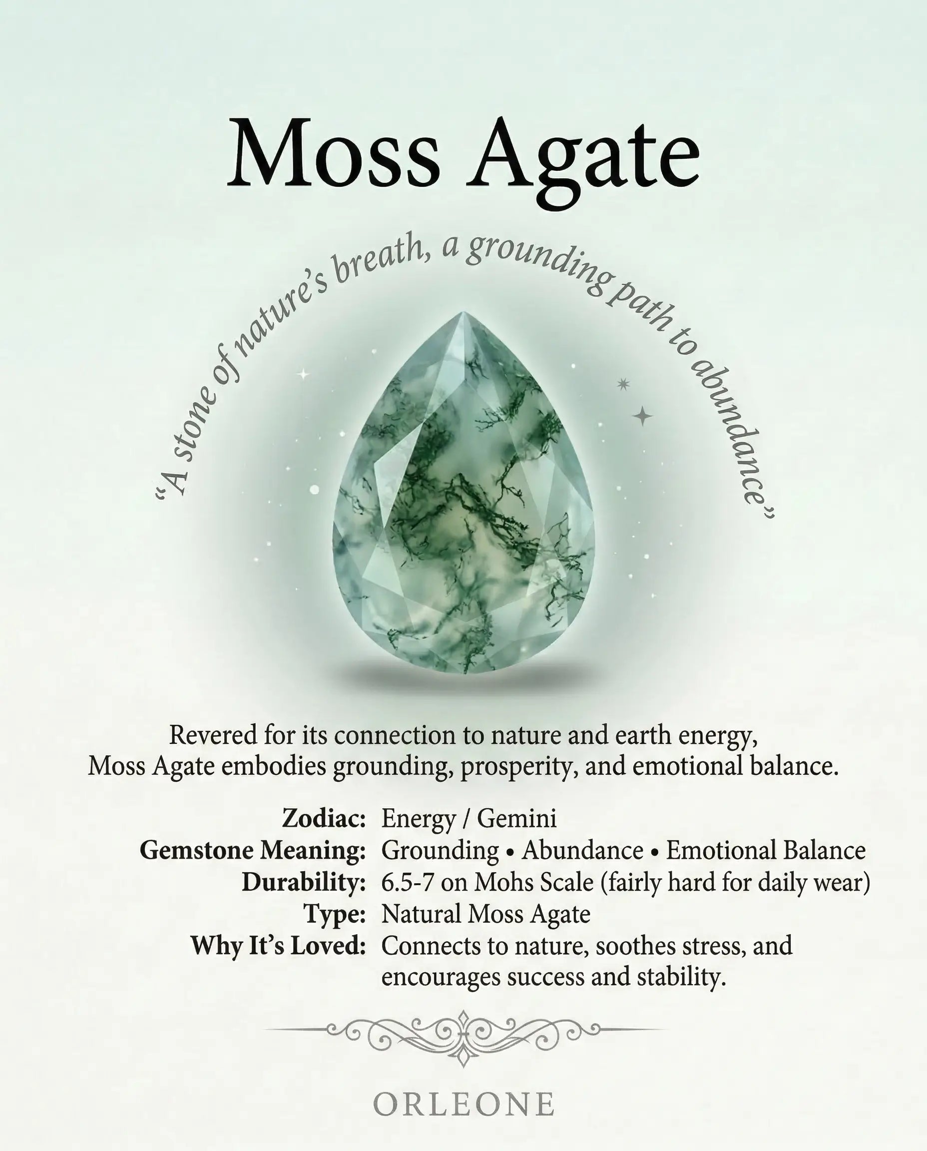 moss agate gemstone knowledge orleone jewelry