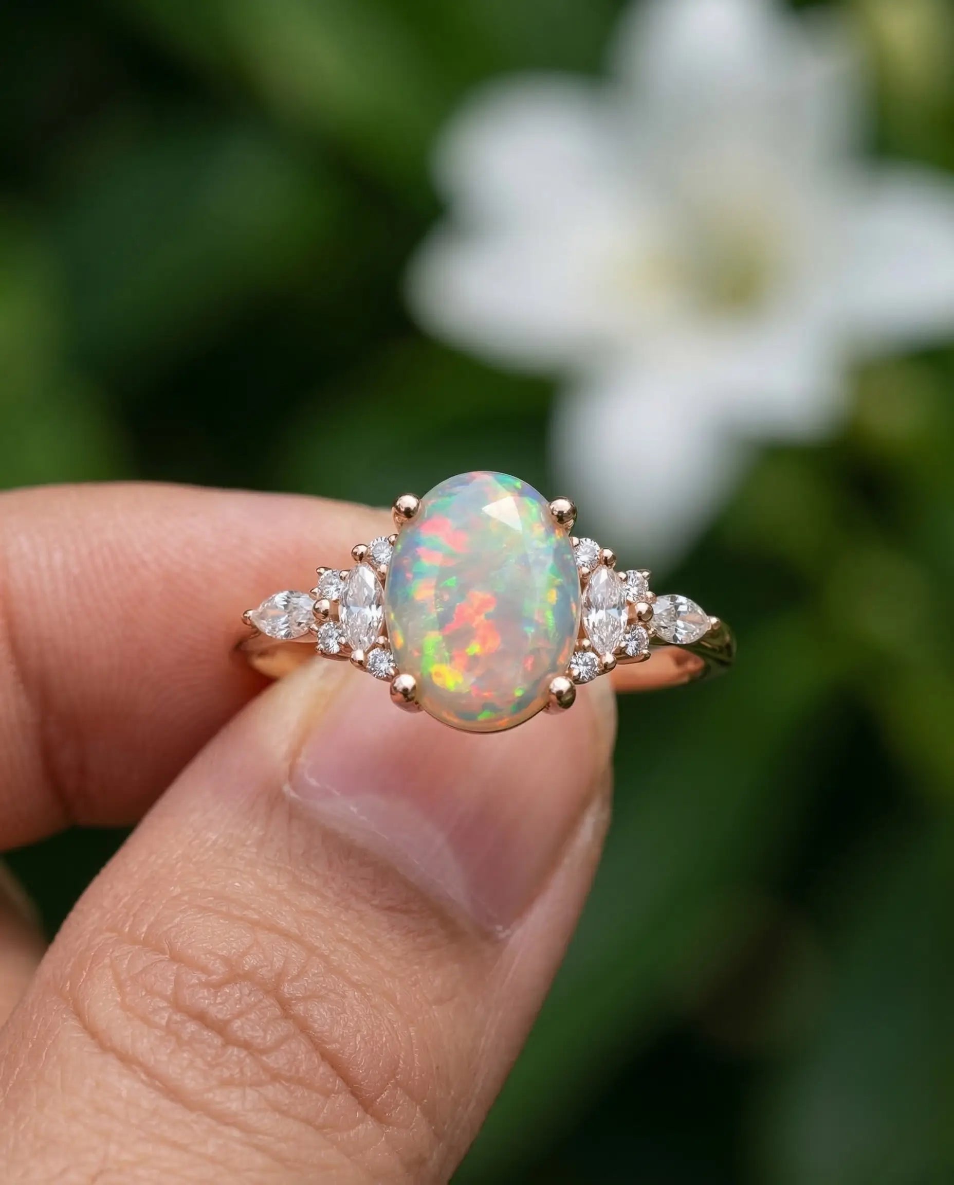 orleone handmade custom opal engagement ring for women promise gift