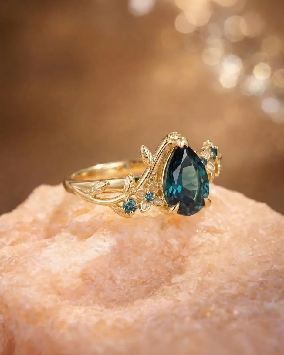 orleone flora engagement gold ring