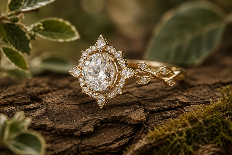 Moissanite Halo Rings