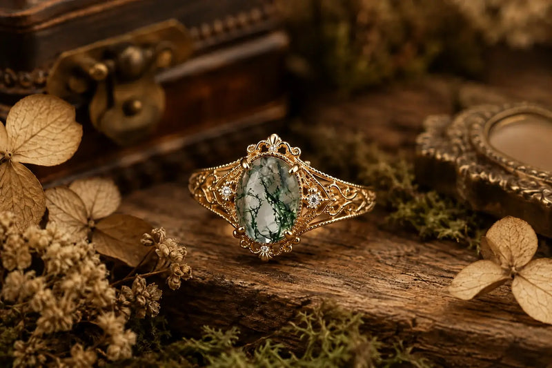 Vintage Moss Agate Rings