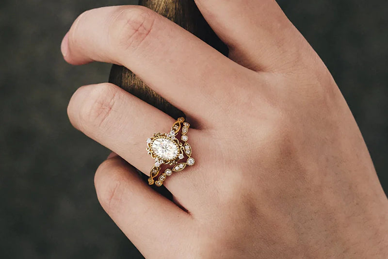 Vintage engagement gold rings