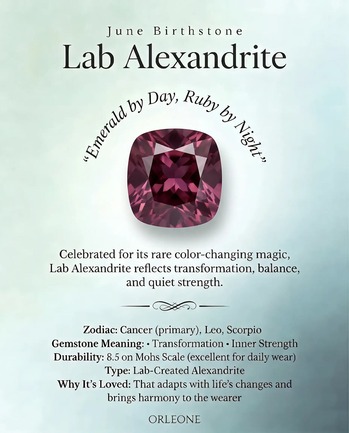 Cushion lab alexandrite gemstone knowledge guide orleone