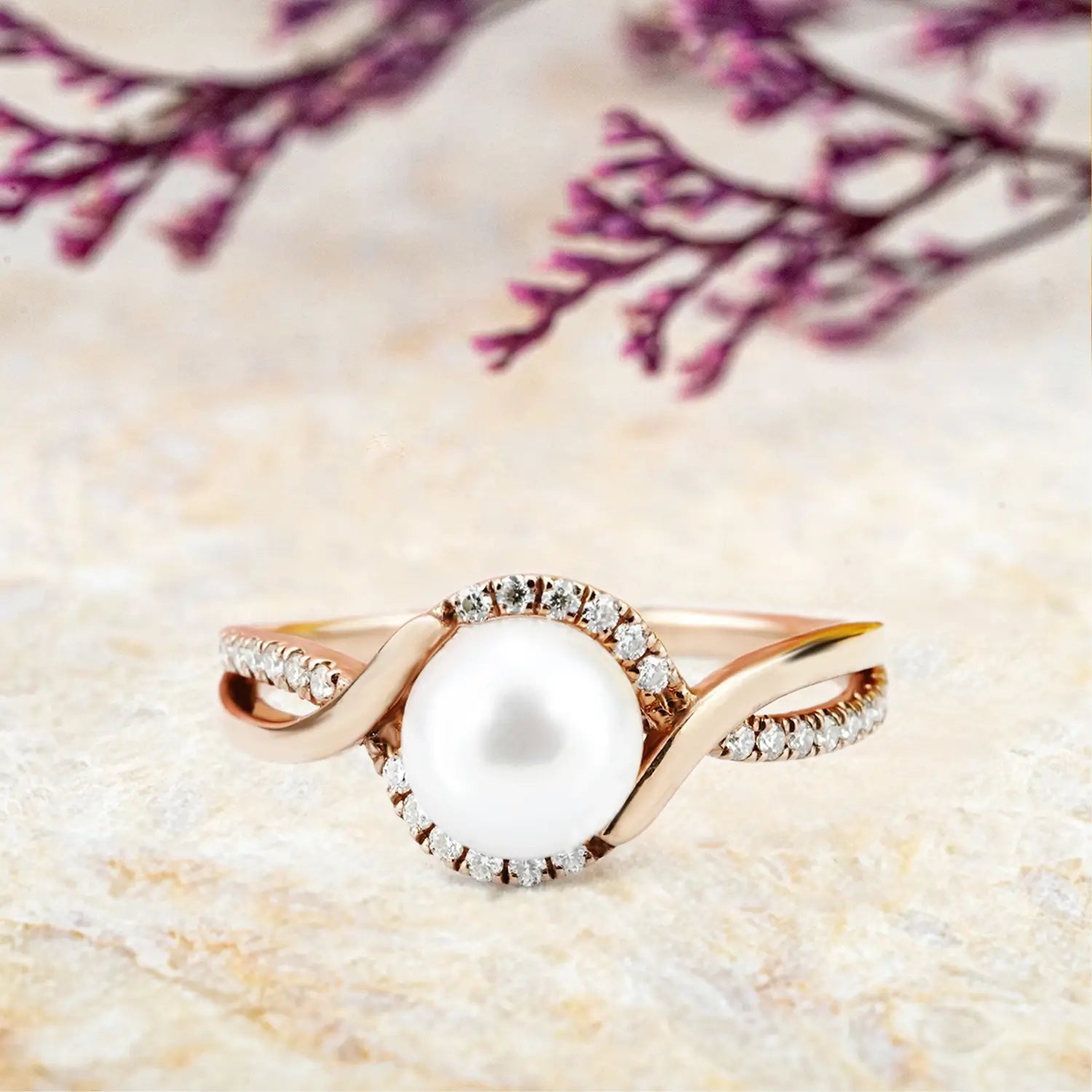 Elegant Akoya Pearl Rings Timeless June Birthstone Jewelry Engagement Ring for ladies gift