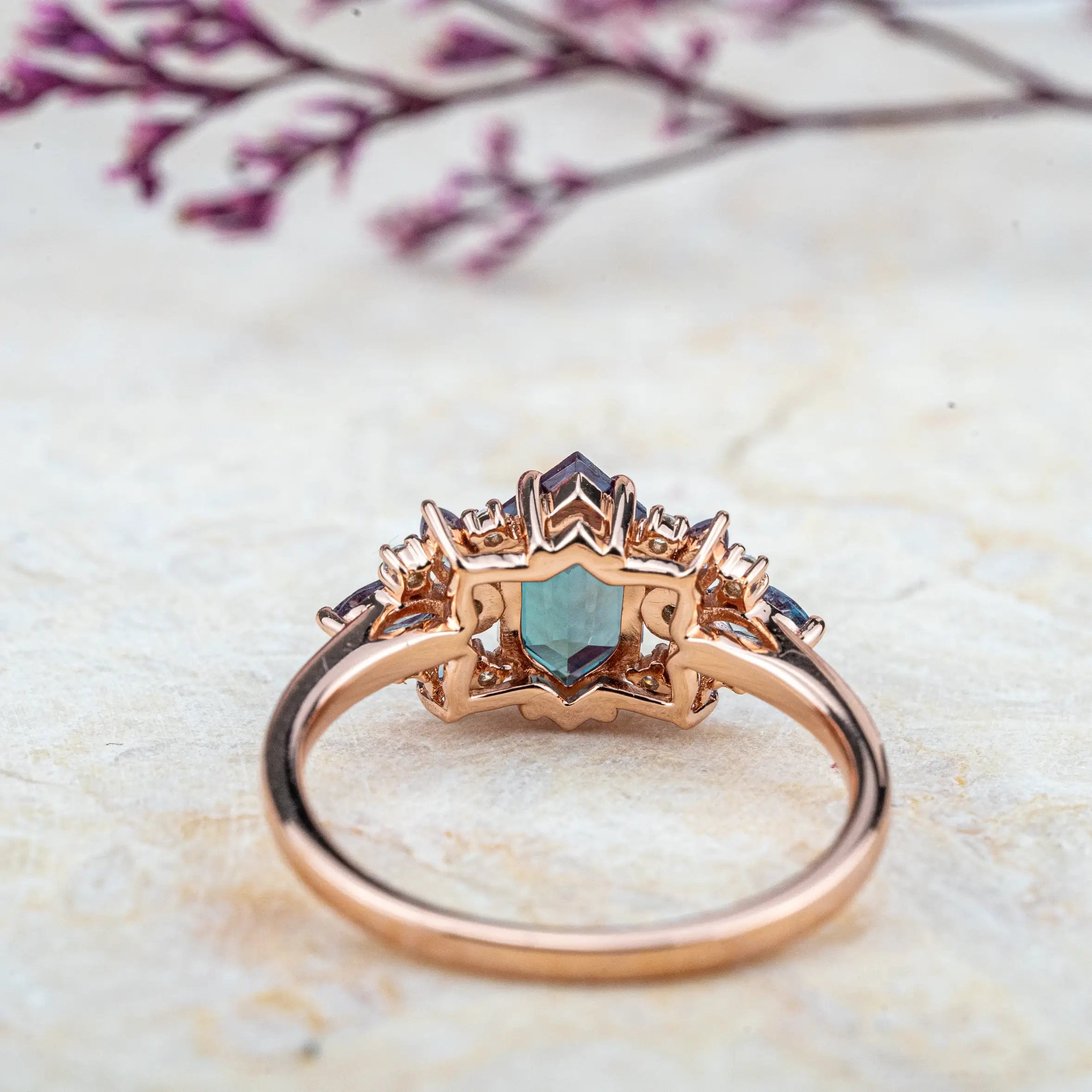 Aurelia Alexandrite Art Ring | ORLEONE Custom June Birthstone Rings