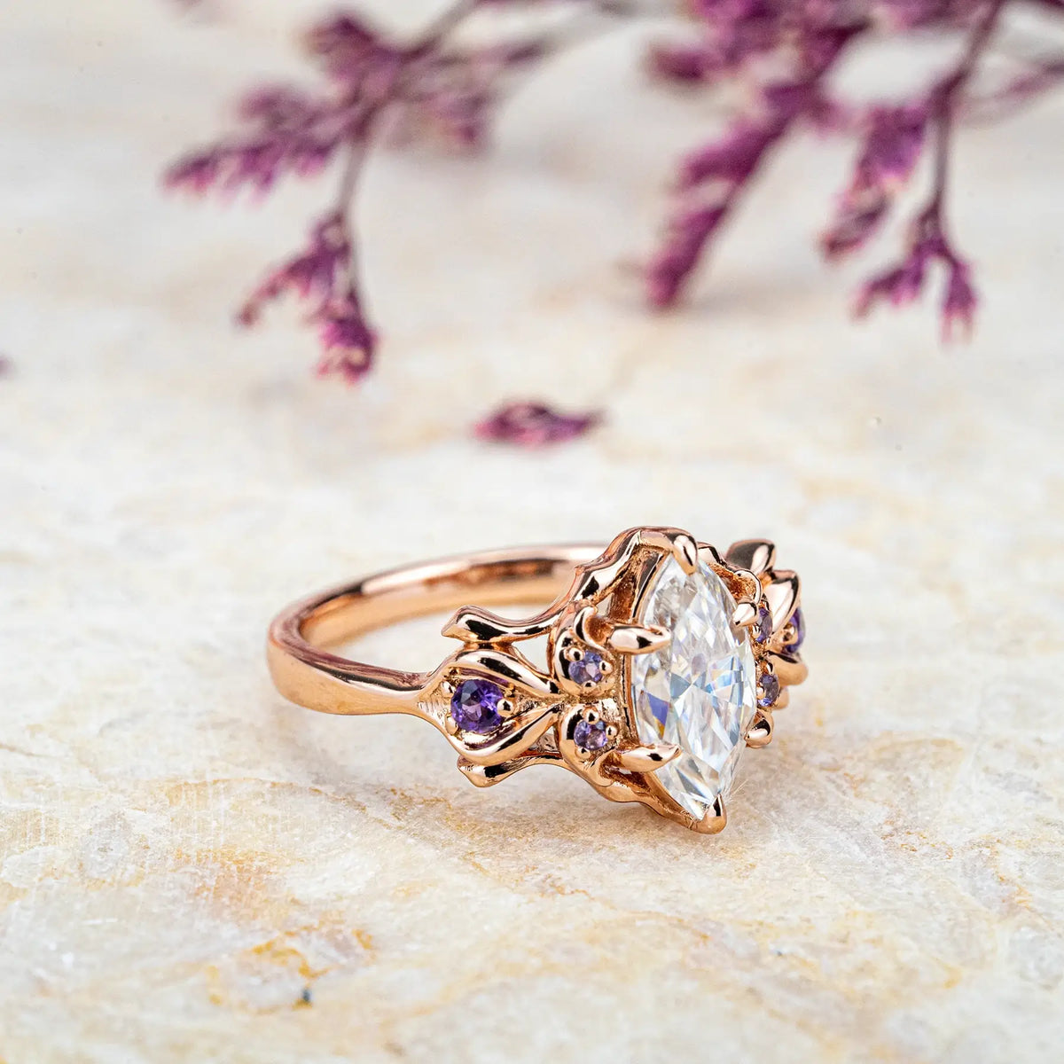 custom unique moissanit engagement rings orleone jewelry