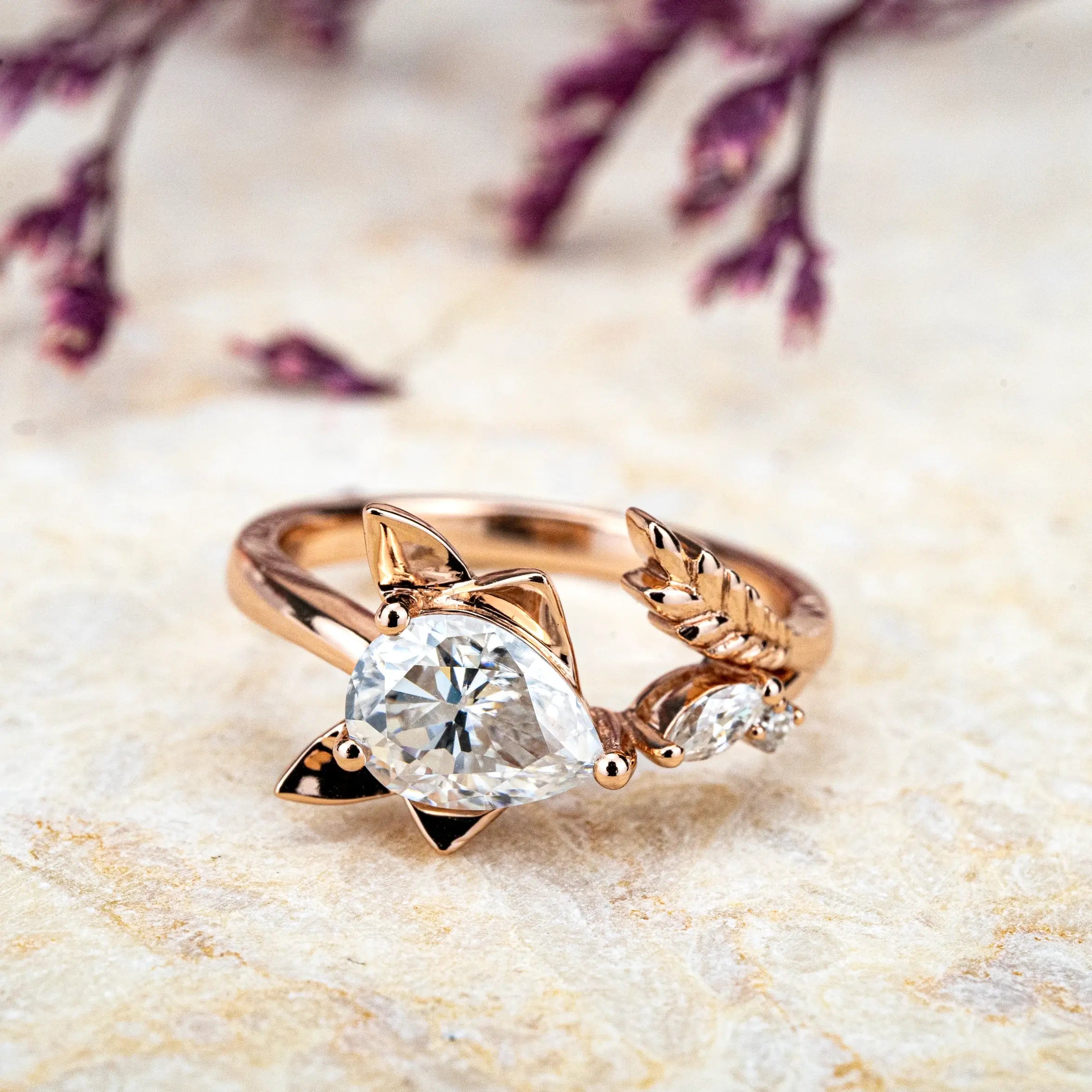 Custom animal Fox Moissanite Ring – Unique Creative Engagement Rings orleone