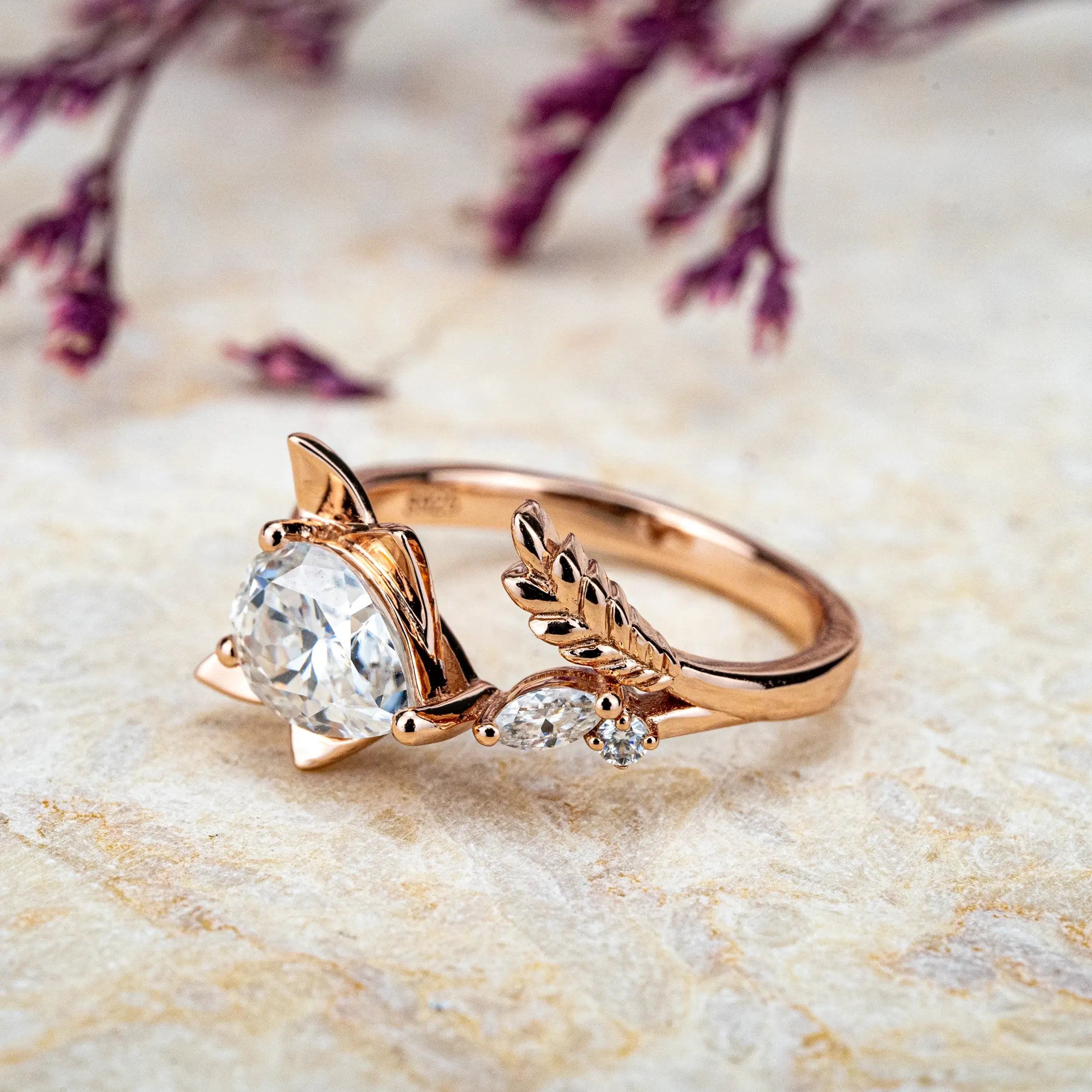 Custom animal Fox Moissanite Ring – Unique Creative Engagement Rings orleone