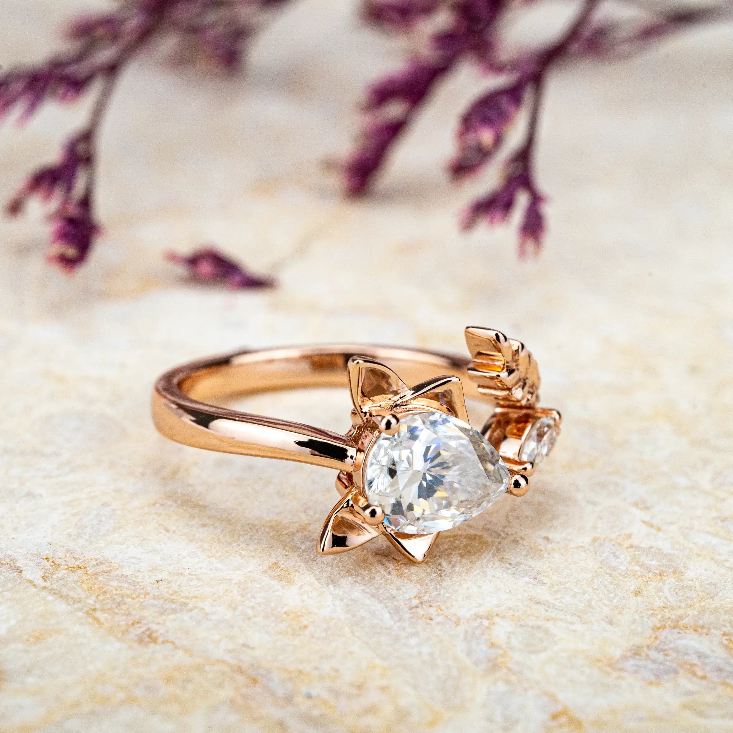 Custom animal Fox Moissanite Ring – Unique Creative Engagement Rings orleone