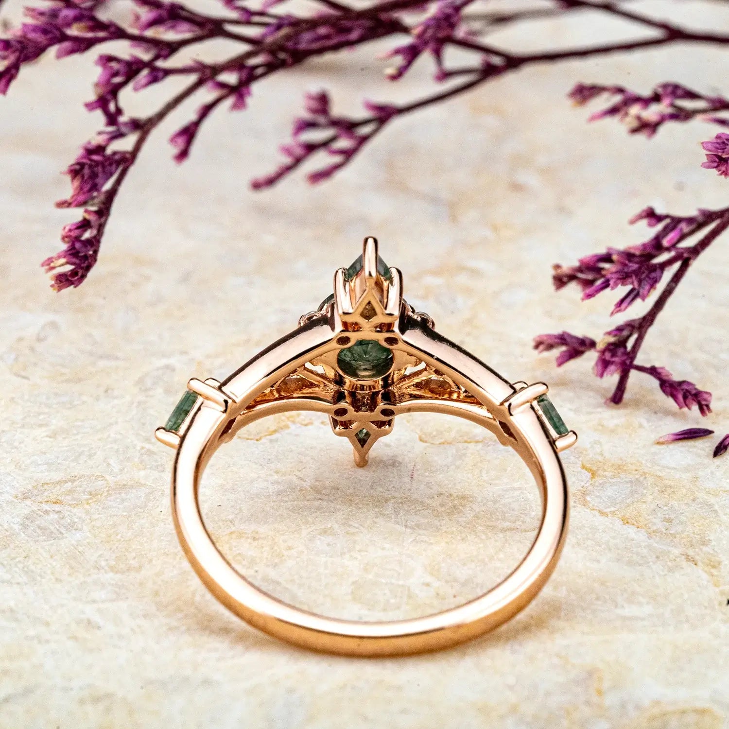 rose gold engagement ring handmade custom 18k rose gold