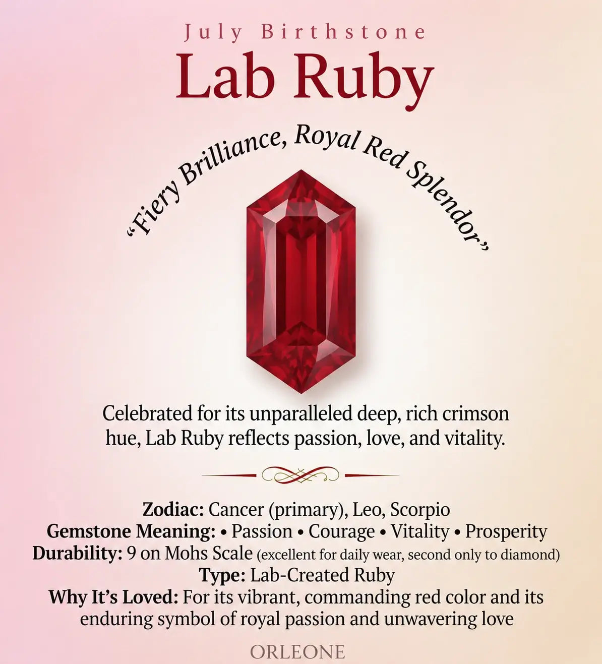 longhexgon cut lab ruby gemstone knowledge guide