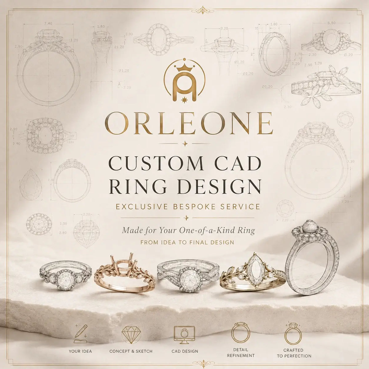 Custom CAD Ring Design Service – Exclusive Bespoke Design Deposit