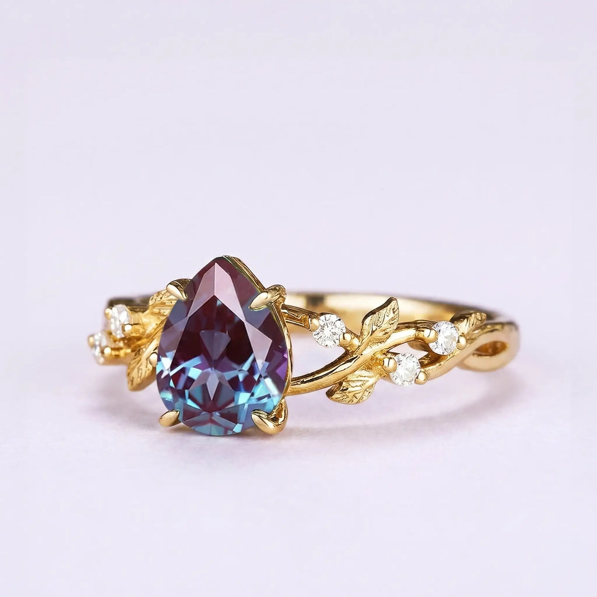 Nature-Inspired Gold Leaf Ring
