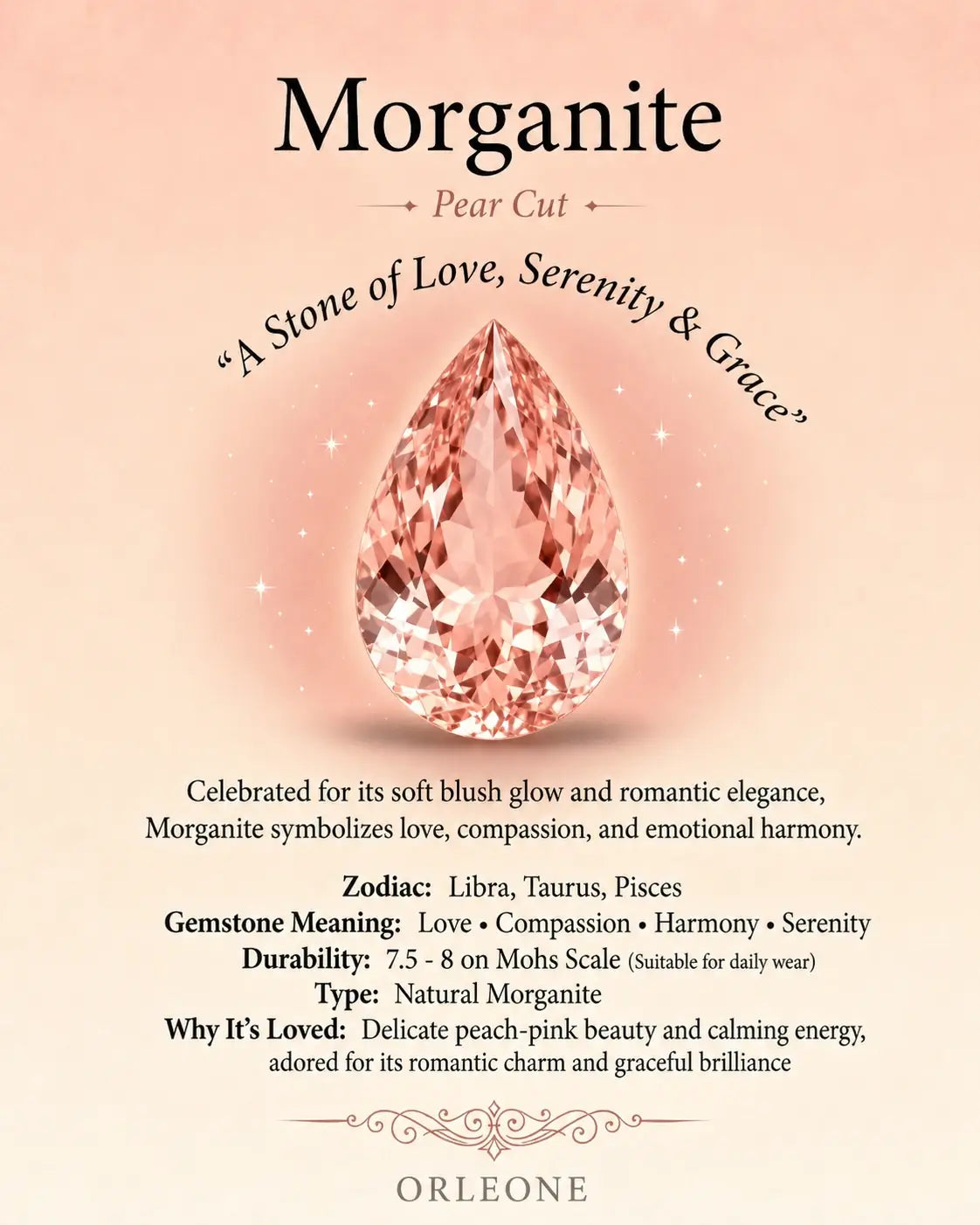 Pear Cut Morganite Floral Engagement Ring Cluster Anniversary Rings – Rosavelle