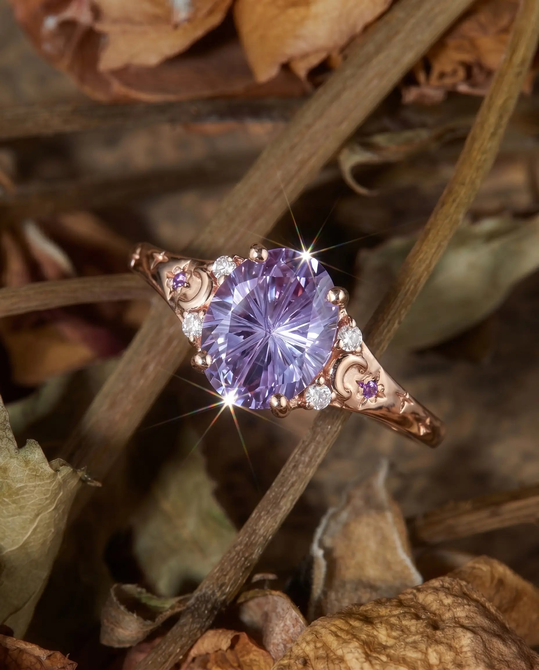 alexandrite moon engagement ring ovalcut