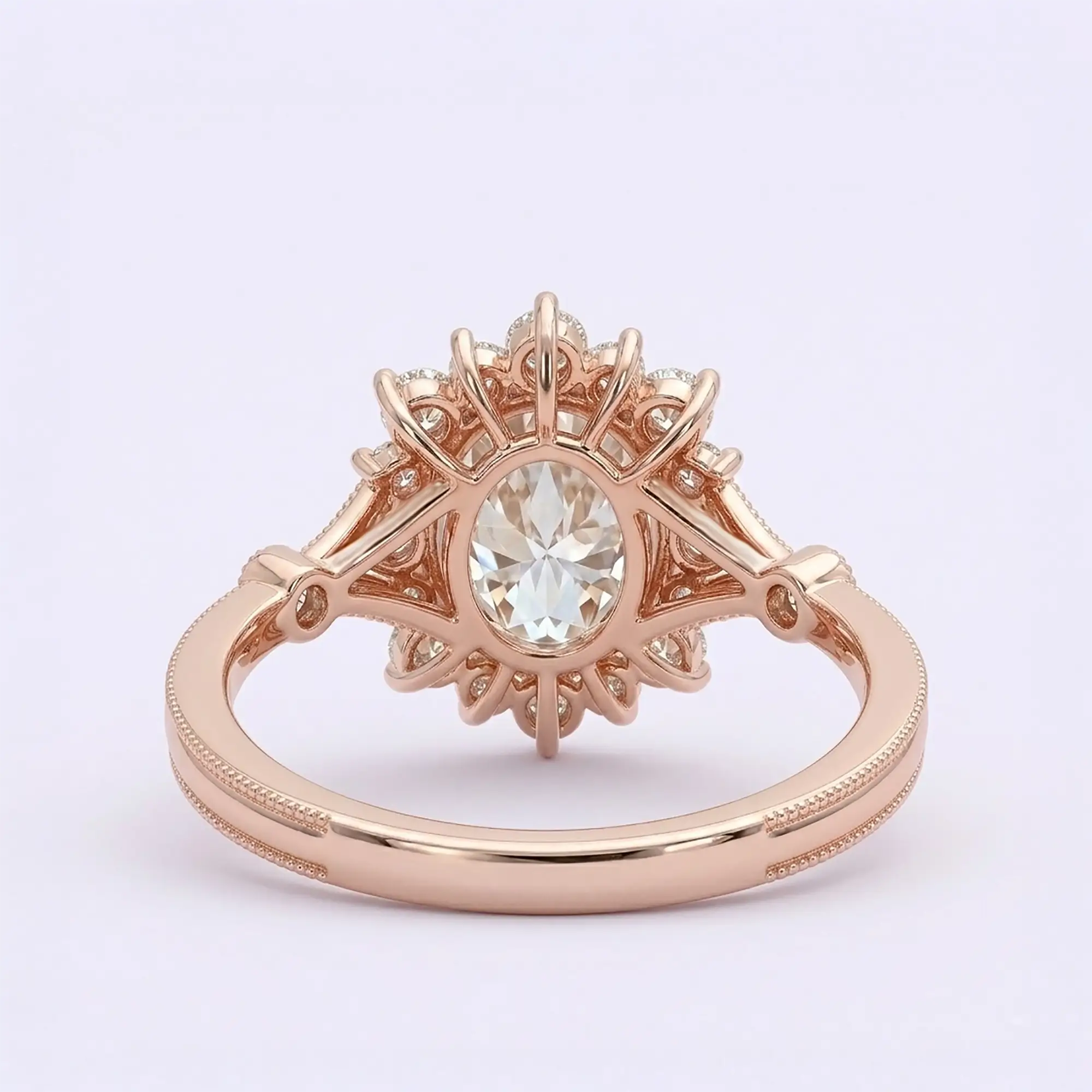 Retro hollow design on the back, 18k solid gold band