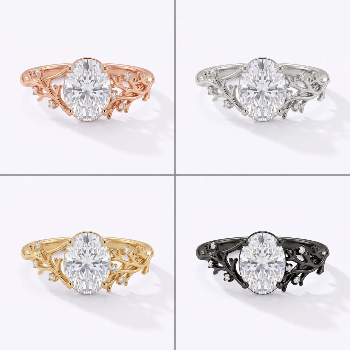 1. Women’s ocean inspired engagement ring with coral gold setting