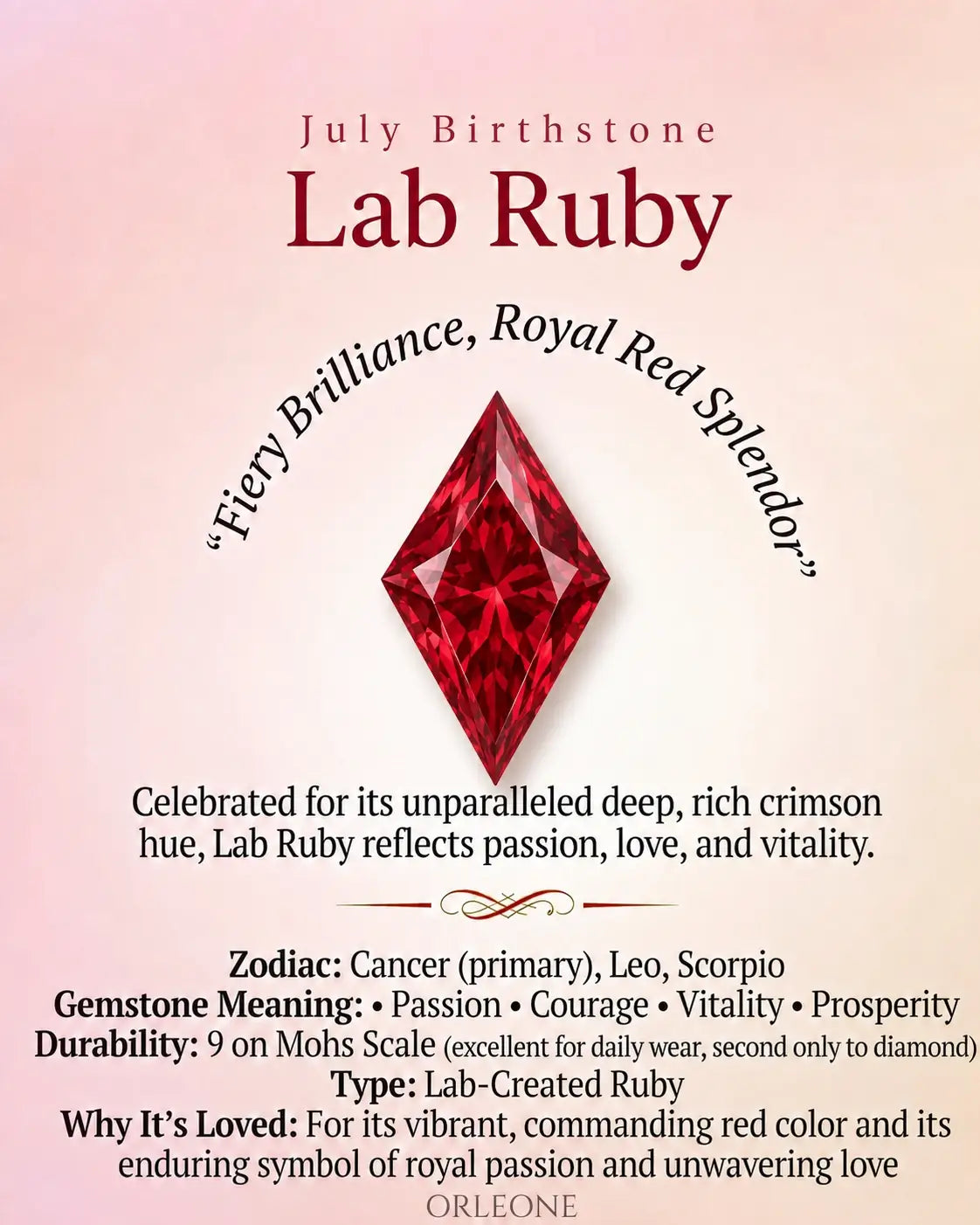 kite cut lab ruby gemstone knowledge guide orleone