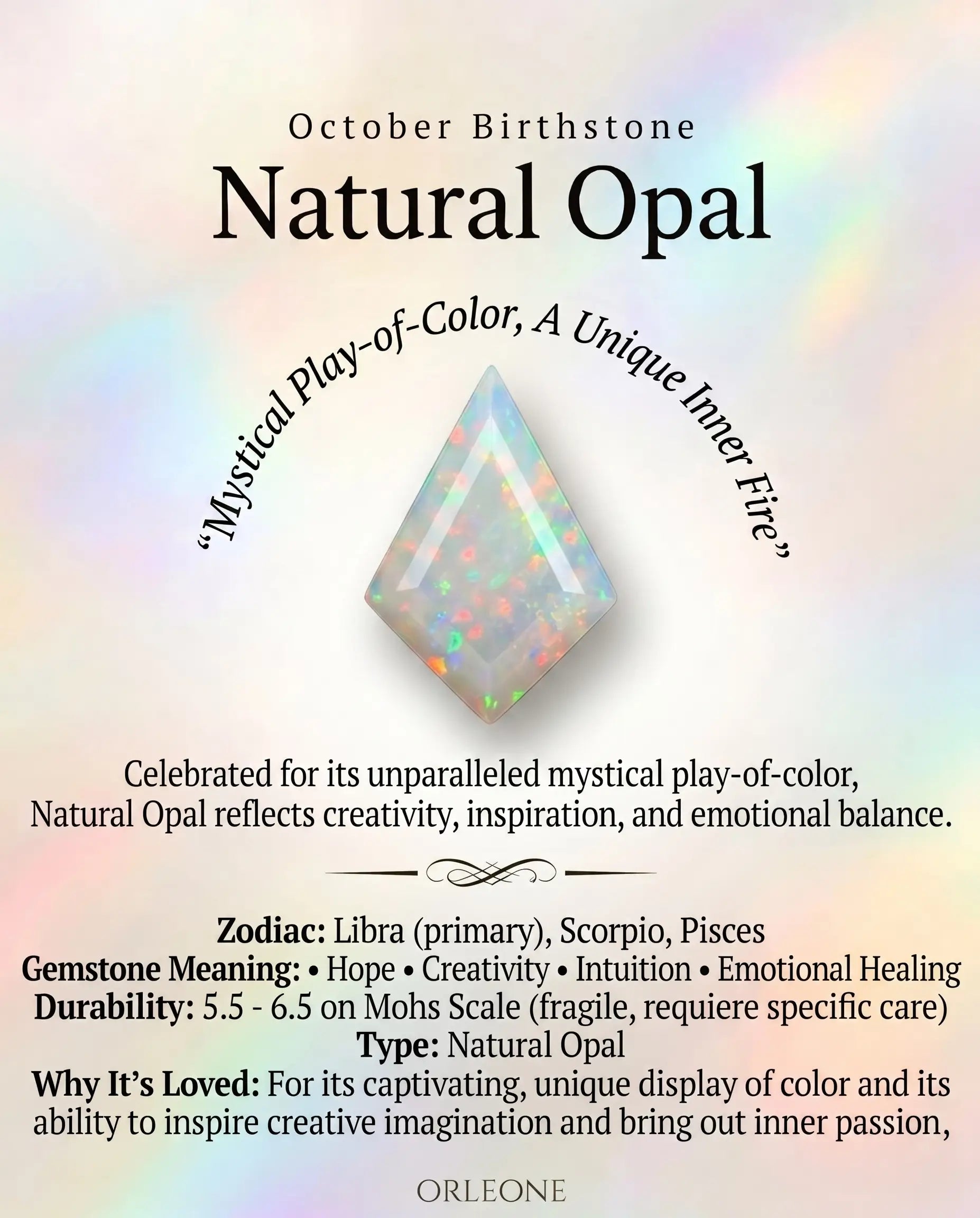 kite cut white opal gemstone guide