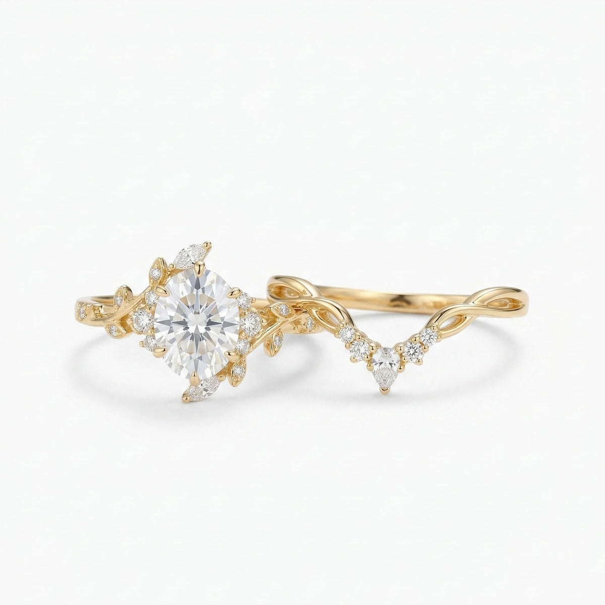 oval moissanite flower engagement ring setting