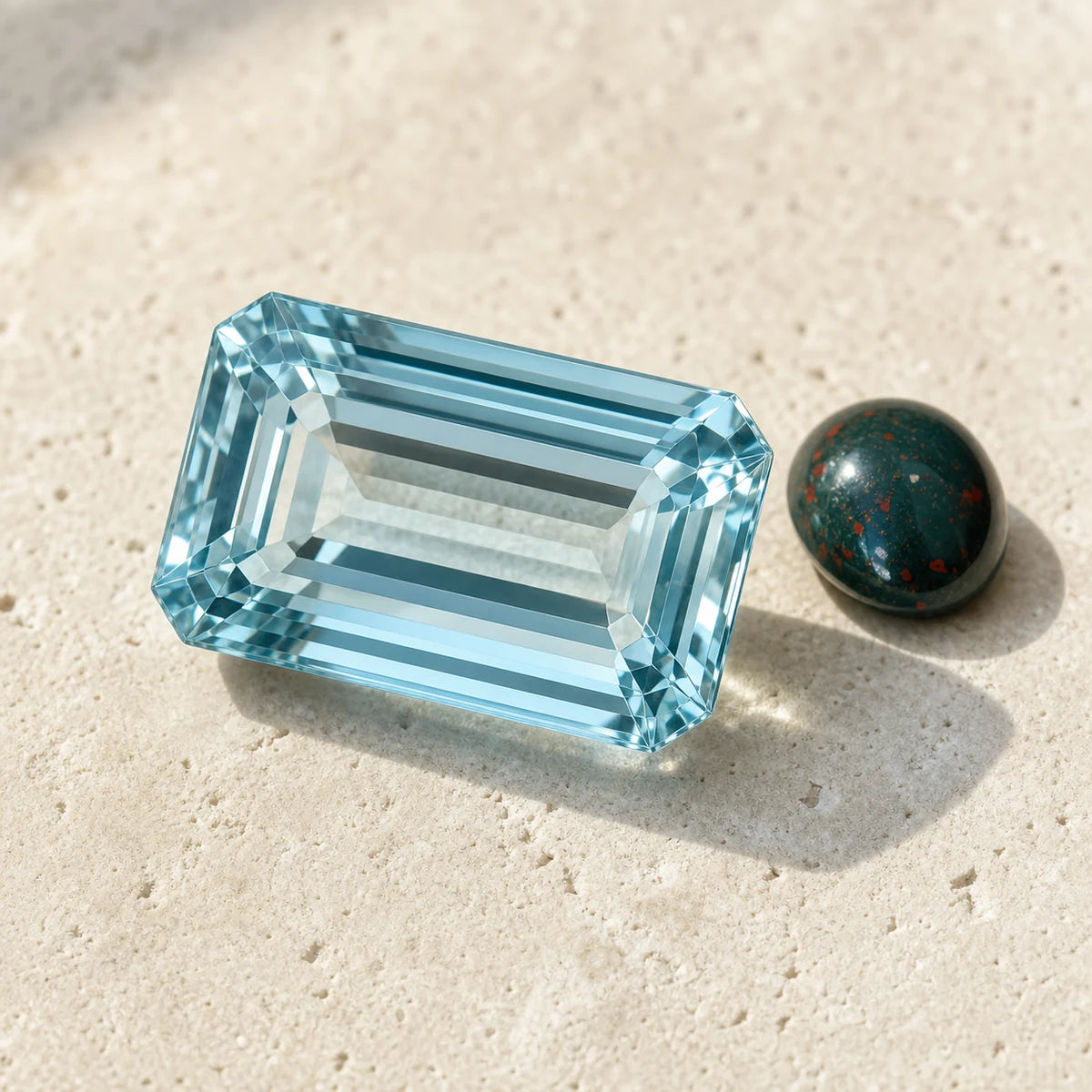 Aquamarine and bloodstone, the March birthstones