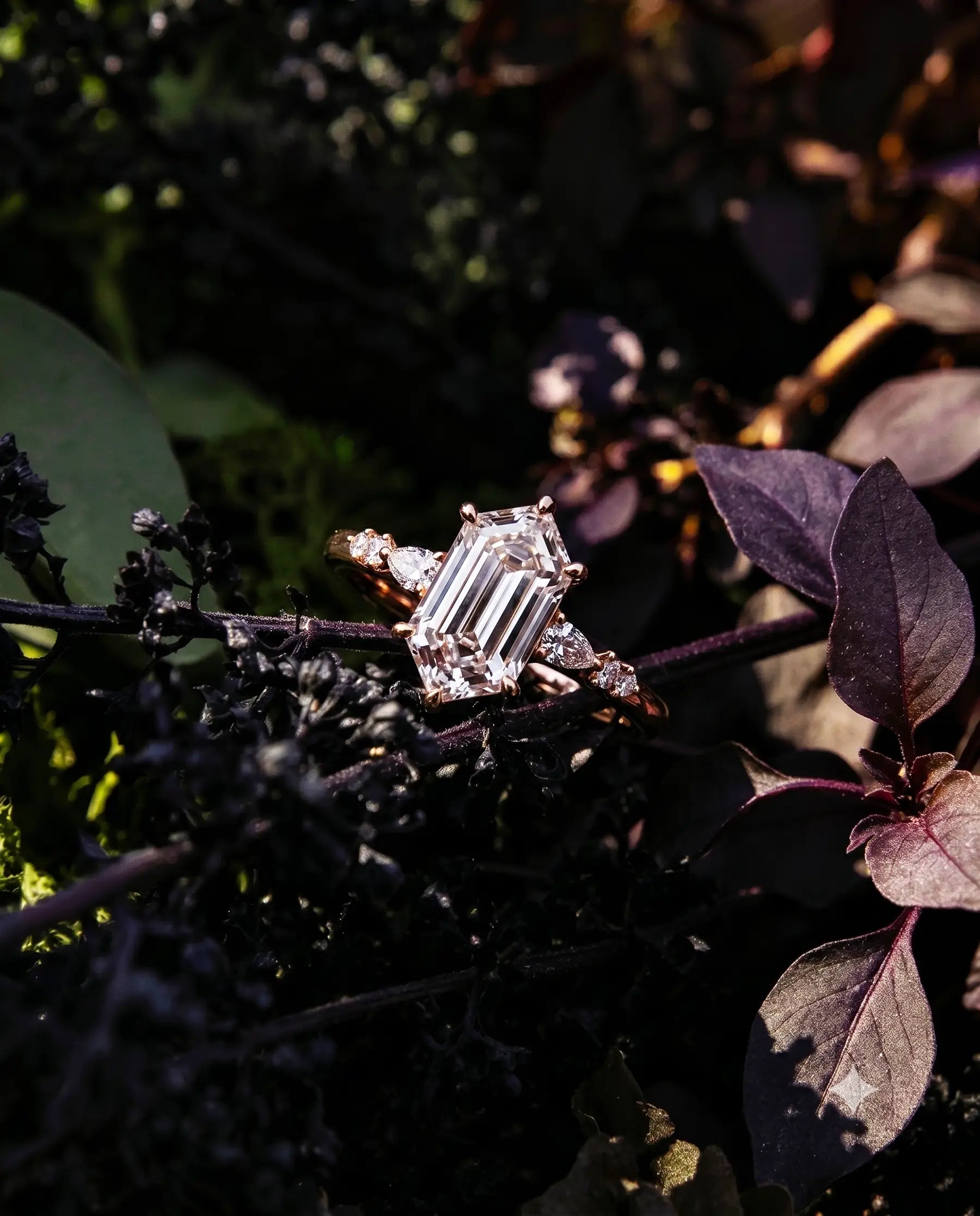 Lumina Elongated Hexagon Moissanite Engagement Ring