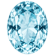 Oval-cut pale blue aquamarine gemstone