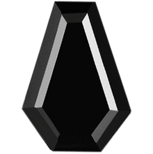 Coffin-cut black onyx gemstone